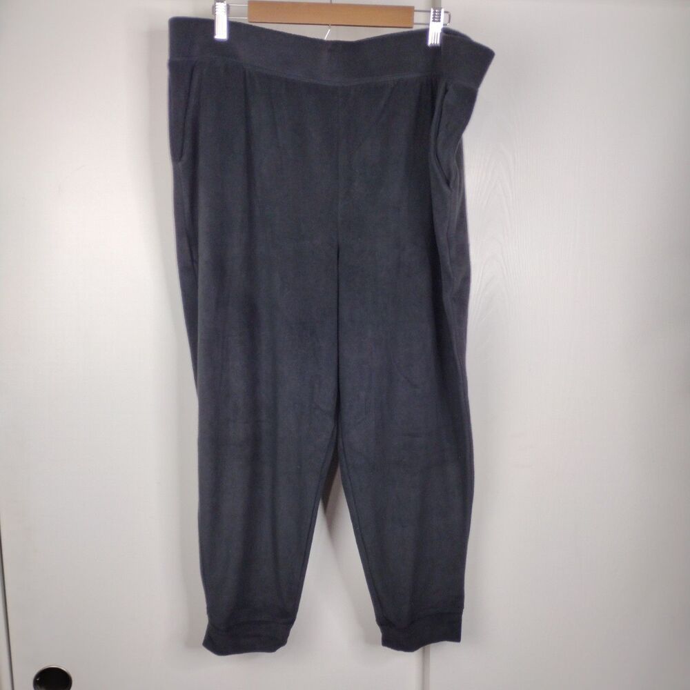 Koolaburra by Ugg Black Lounge Fleece Pants Womens Plus Size P2X Petite Pull On - Picture 1 of 7